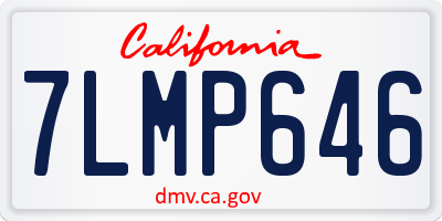 CA license plate 7LMP646