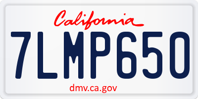 CA license plate 7LMP650