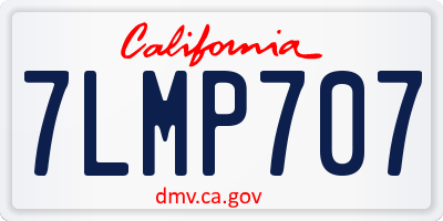 CA license plate 7LMP707