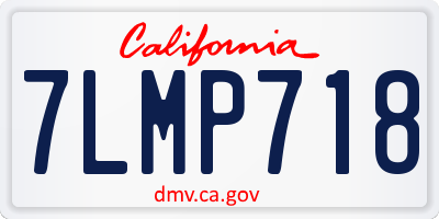 CA license plate 7LMP718