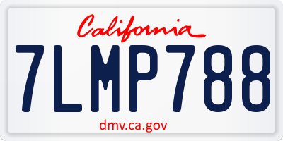 CA license plate 7LMP788