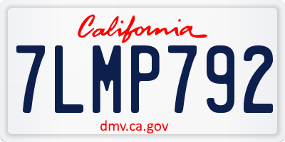 CA license plate 7LMP792