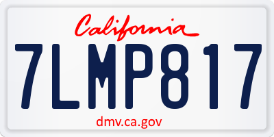 CA license plate 7LMP817