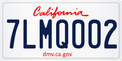 CA license plate 7LMQ002