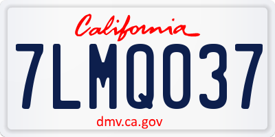 CA license plate 7LMQ037