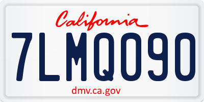 CA license plate 7LMQ090