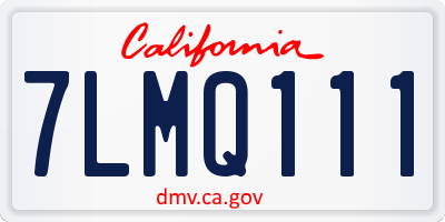 CA license plate 7LMQ111