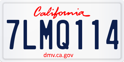 CA license plate 7LMQ114