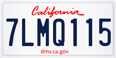 CA license plate 7LMQ115
