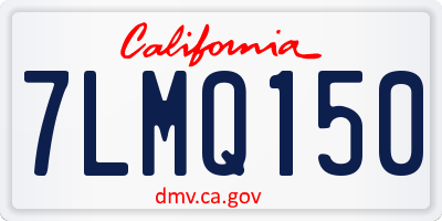CA license plate 7LMQ150