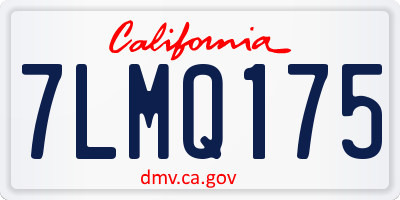 CA license plate 7LMQ175