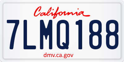 CA license plate 7LMQ188