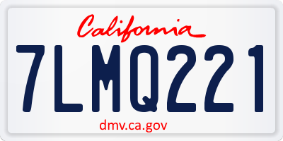 CA license plate 7LMQ221
