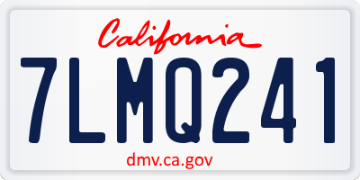 CA license plate 7LMQ241