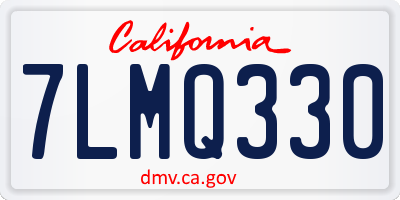 CA license plate 7LMQ330