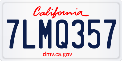 CA license plate 7LMQ357