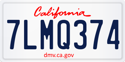CA license plate 7LMQ374
