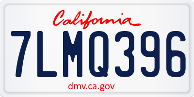 CA license plate 7LMQ396