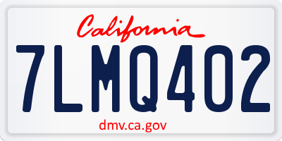 CA license plate 7LMQ402
