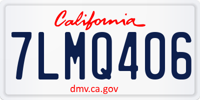 CA license plate 7LMQ406