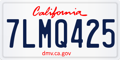 CA license plate 7LMQ425
