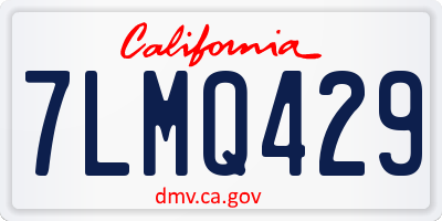 CA license plate 7LMQ429