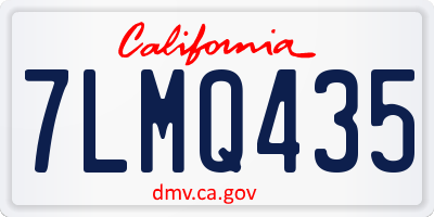 CA license plate 7LMQ435