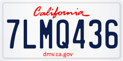 CA license plate 7LMQ436