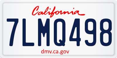 CA license plate 7LMQ498