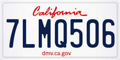 CA license plate 7LMQ506