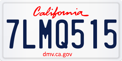 CA license plate 7LMQ515