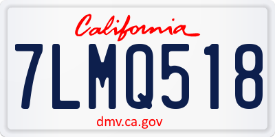 CA license plate 7LMQ518