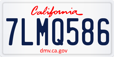 CA license plate 7LMQ586