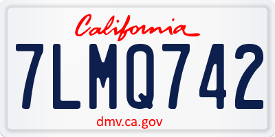 CA license plate 7LMQ742
