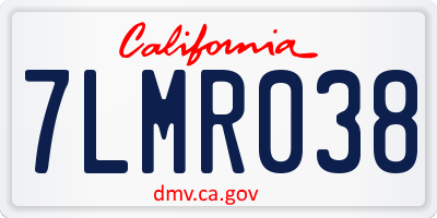 CA license plate 7LMR038