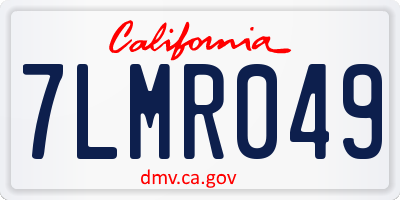 CA license plate 7LMR049
