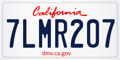 CA license plate 7LMR207