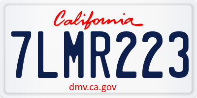 CA license plate 7LMR223