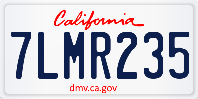 CA license plate 7LMR235