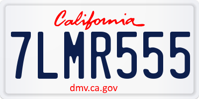 CA license plate 7LMR555
