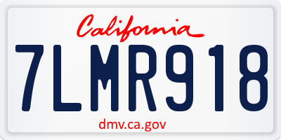 CA license plate 7LMR918