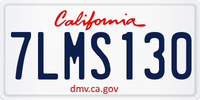 CA license plate 7LMS130