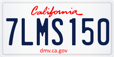 CA license plate 7LMS150