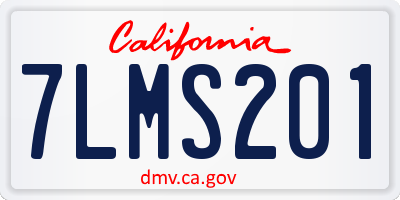 CA license plate 7LMS201