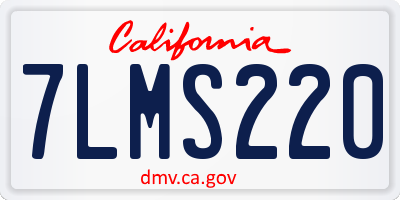 CA license plate 7LMS220