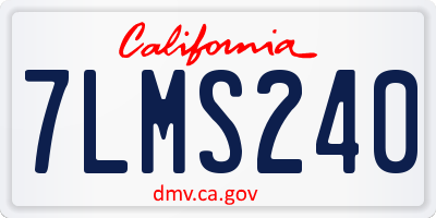 CA license plate 7LMS240