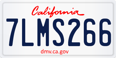CA license plate 7LMS266