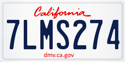 CA license plate 7LMS274