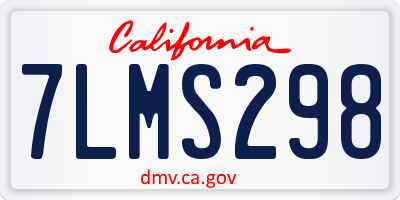 CA license plate 7LMS298