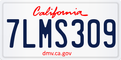 CA license plate 7LMS309